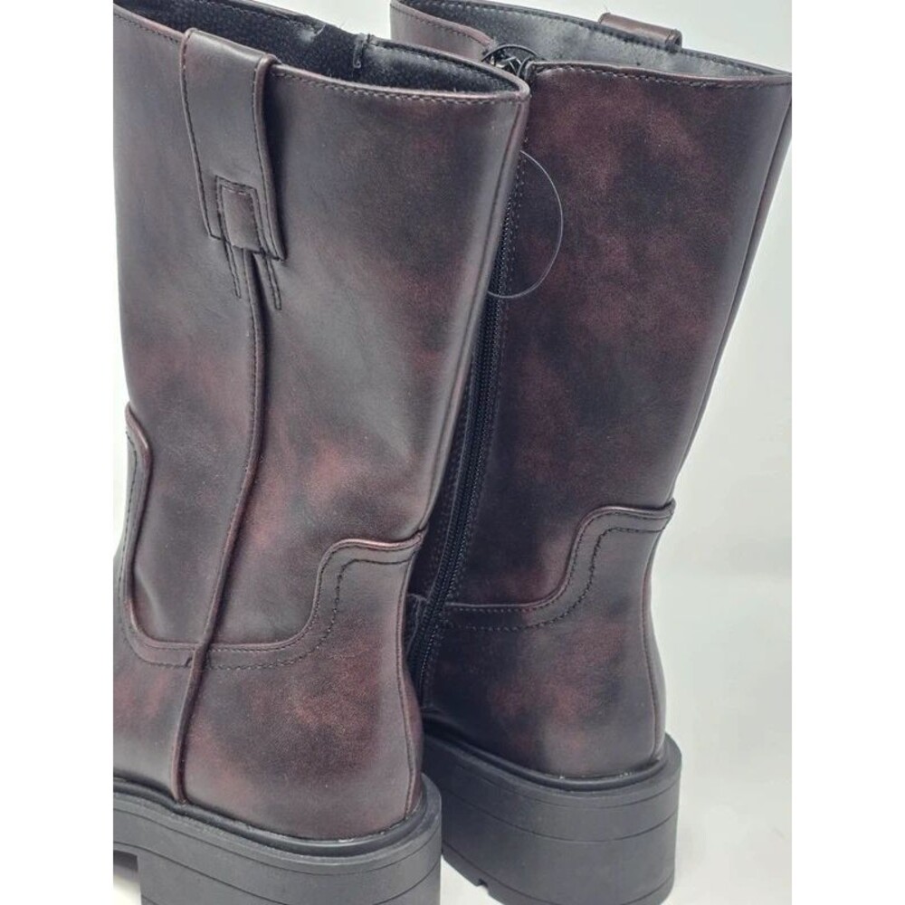 No Boundaries Lug Sole Mid-Calf Zip Boots Chocolate Brown Women's Size 8 NWT - Picture 5 of 12